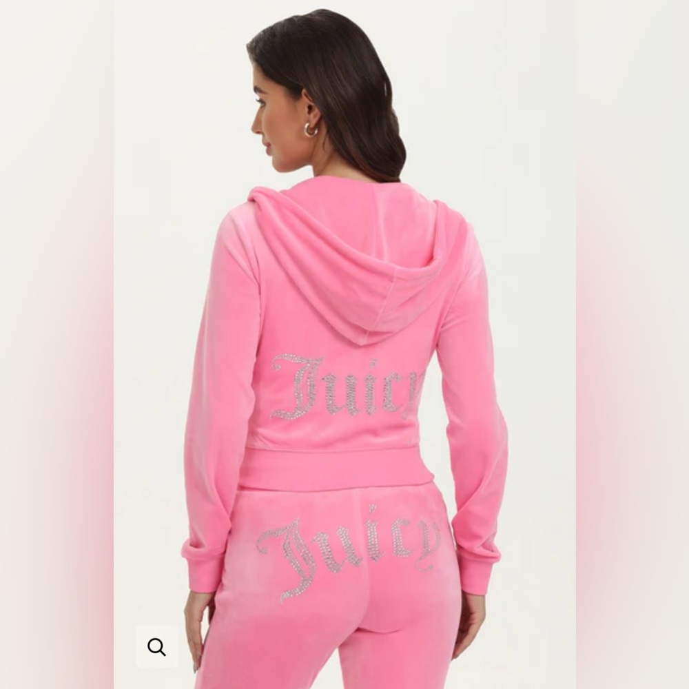 JUICY COUTURE BIG BLING VELOUR HOODIE